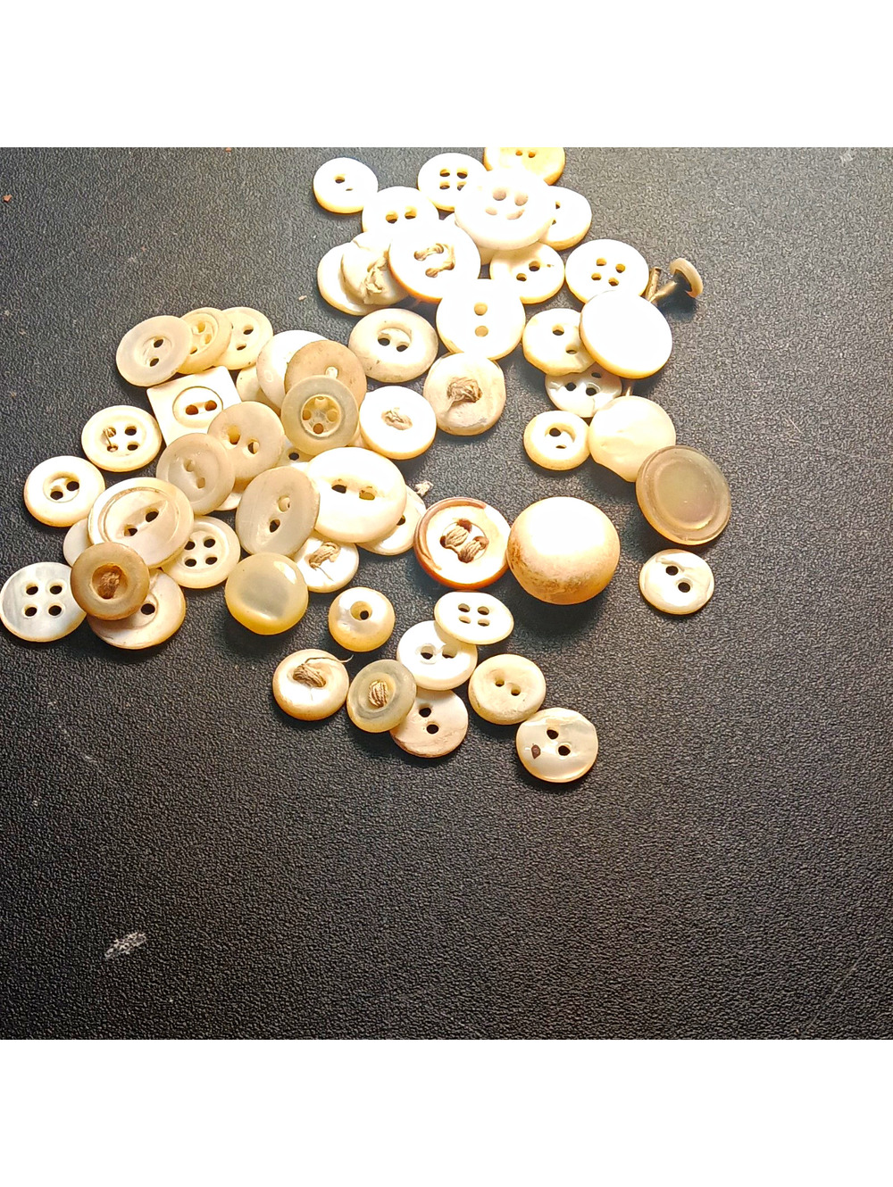 65 Vintage Mother of Pearl Shell Buttons Mechanical Collar Stud Sewing Lot